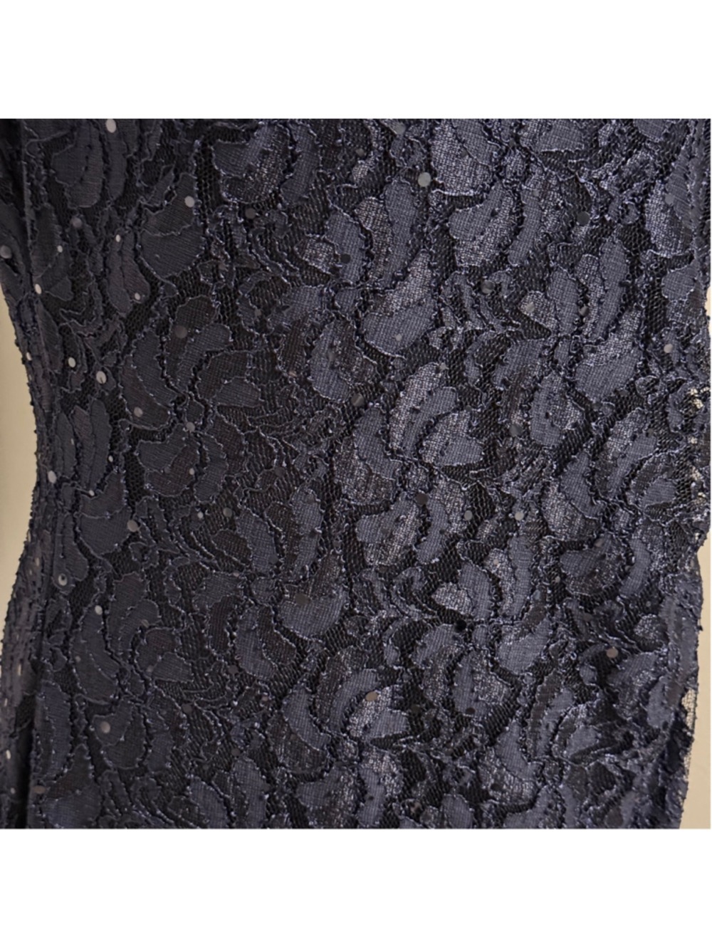 Connected Apparel Navy Sequin Lace Sheath Dress Size 12 NWT - Picture 6 of 11